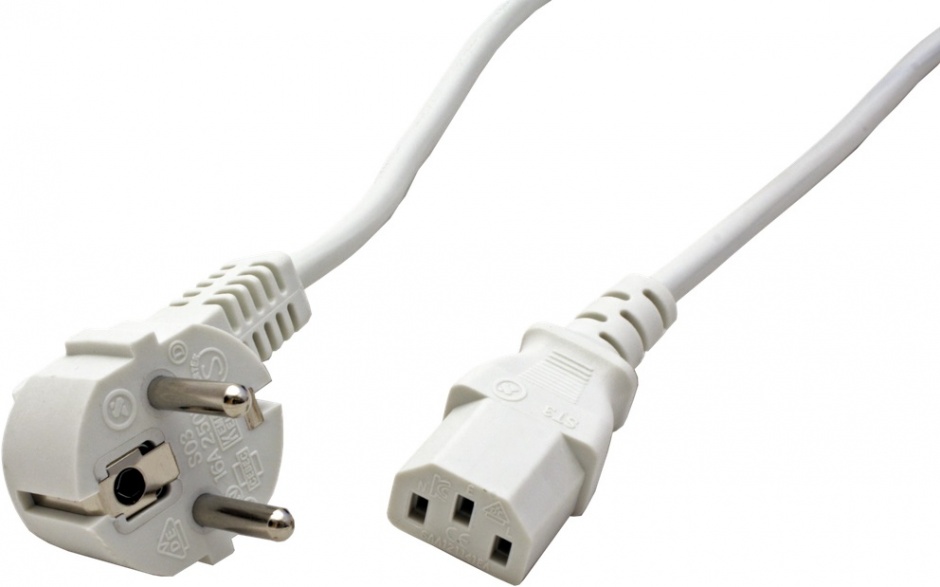 Imagine Cablu alimentare PC C13 1.8m Alb, Value 19.99.1019-1