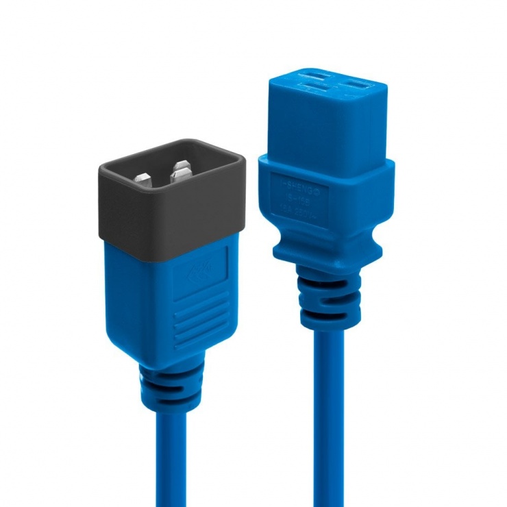 Imagine Cablu de alimentare IEC C19 la C20 3m Albastru, Lindy L30122