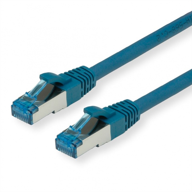 Imagine Cablu de retea SFTP cat 6A 0.3m Albastru, Value 21.99.1954