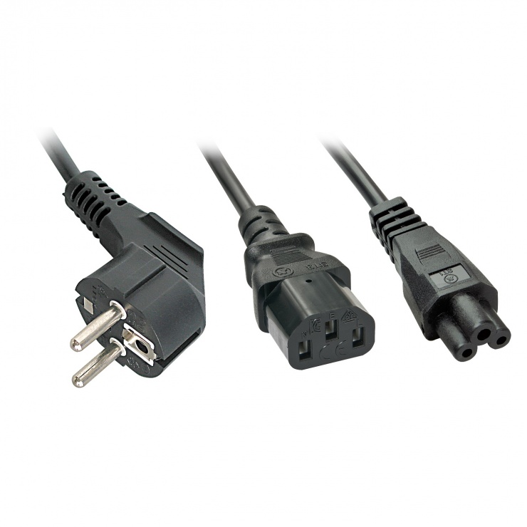 Imagine Cablu Y de alimentare la IEC C13 & C5, Lindy L30047