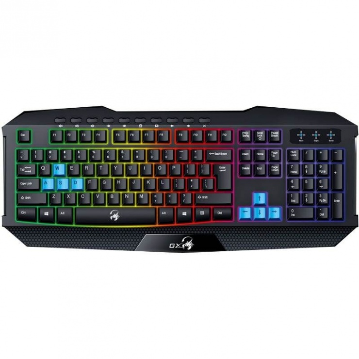 Imagine Tastatura gaming  Scorpion K215 7 Colour Backlight, Genius 31310474100