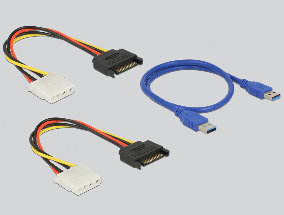 Imagine Riser Card PCI Express x1 la 4 x PCIe x16 + cablu USB 60cm, Delock 41427