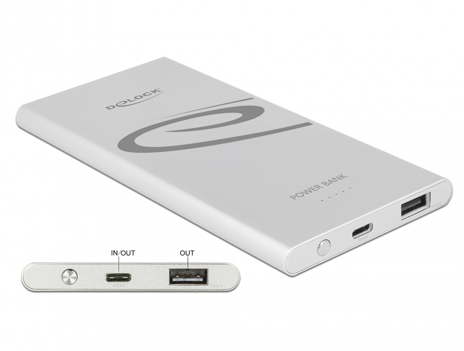 Imagine Baterie externa 5000 mAh 1 x USB-A, 1 x USB-C, Delock 41504