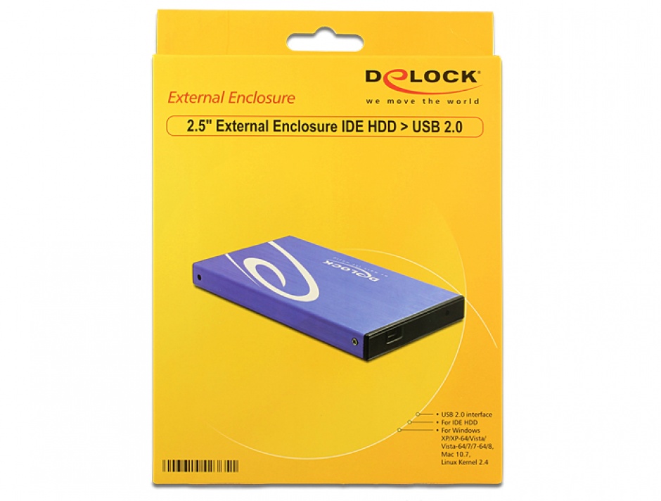 Imagine Rack Extern HDD IDE 2.5" la USB 2.0, Delock 42365