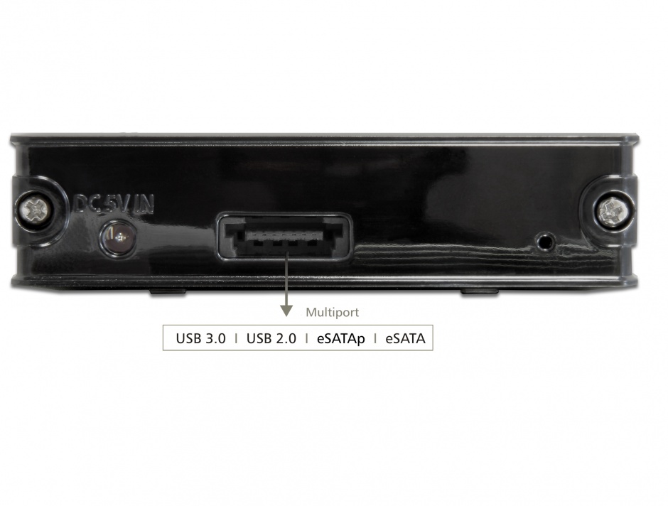 Imagine Rack extern 2.5 inch HDD SATA la Multiport USB 3.0 + eSATAp, Delock 42492