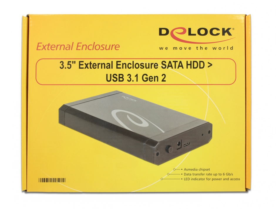 Imagine Rack extern pentru HDD SATA 3.5" la USB 3.1, Delock 42591