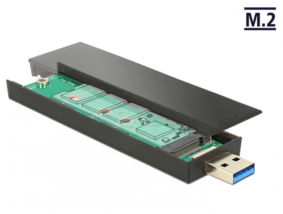 Imagine Rack extern pentru SSD M.2 SATA 80mm la USB 3.1, Delock 42593