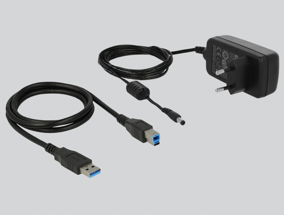 Imagine Rack extern pentru 2 x 2.5" SATA HDD / SSD cu RAID + HUB 3 x USB 3.0, Delock 42606