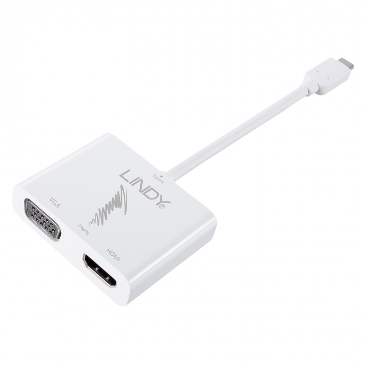Imagine Adaptor USB 3.1 tip C la 4K HDMI & VGA MST/SST, Lindy L43179