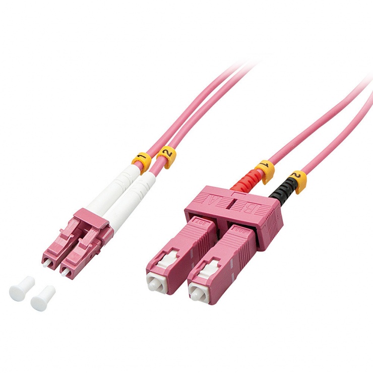 Imagine Cablu fibra optica LC-SC OM4 Duplex Multimode 20m, Lindy L46366