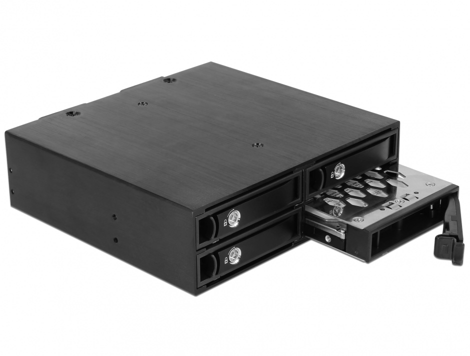 Imagine Rack mobil intern 5.25" la 4 x 2.5" SATA/SAS HDD/SSD 12 Gb/s, Delock 47233