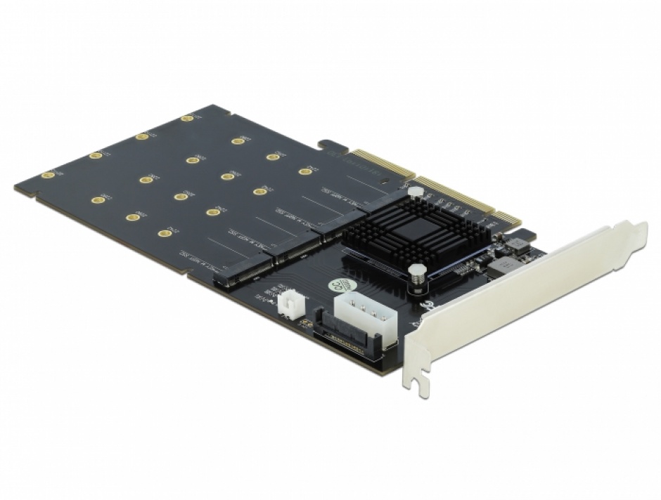 Imagine PCI Express x8 / x16 la 4 x NVMe M.2 Key M interne, Delock 90409