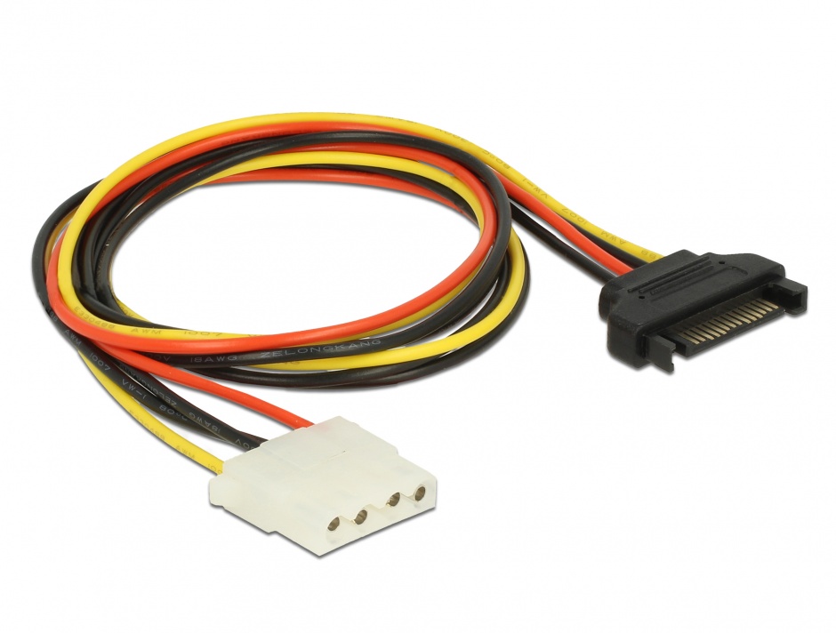 Imagine Cablu de alimentare SATA la Molex T-M 70cm, Delock 60138
