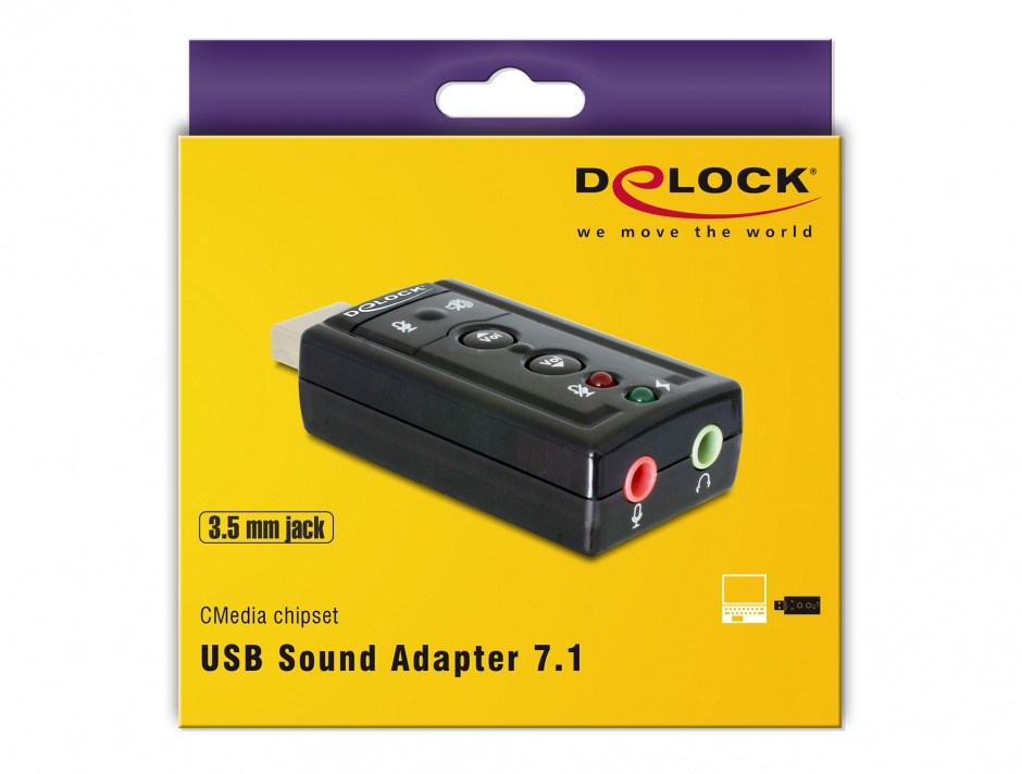 Imagine Placa de sunet USB, 7.1, Delock 61645