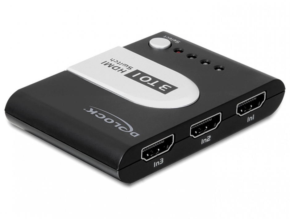 Imagine Switch HDMI Full HD 3 porturi cu telecomanda, Delock 61788
