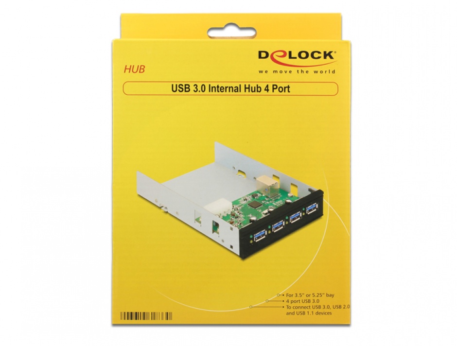 Imagine Front Panel 3.5"/5.25" cu 4 porturi USB 3.0, Delock 61833