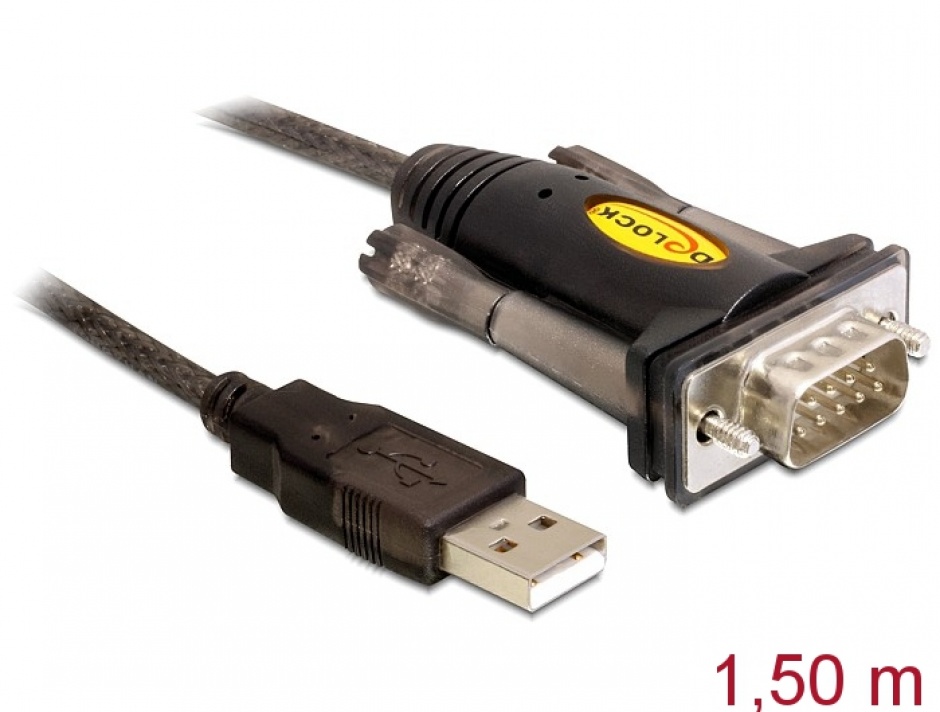Imagine Cablu USB la Serial DB9 RS232 1.5m, Delock 61856