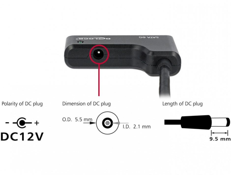 Imagine Adaptor USB 3.0 la SATA III 6Gb/s 2.5"/3.5" HDD, Delock 61882