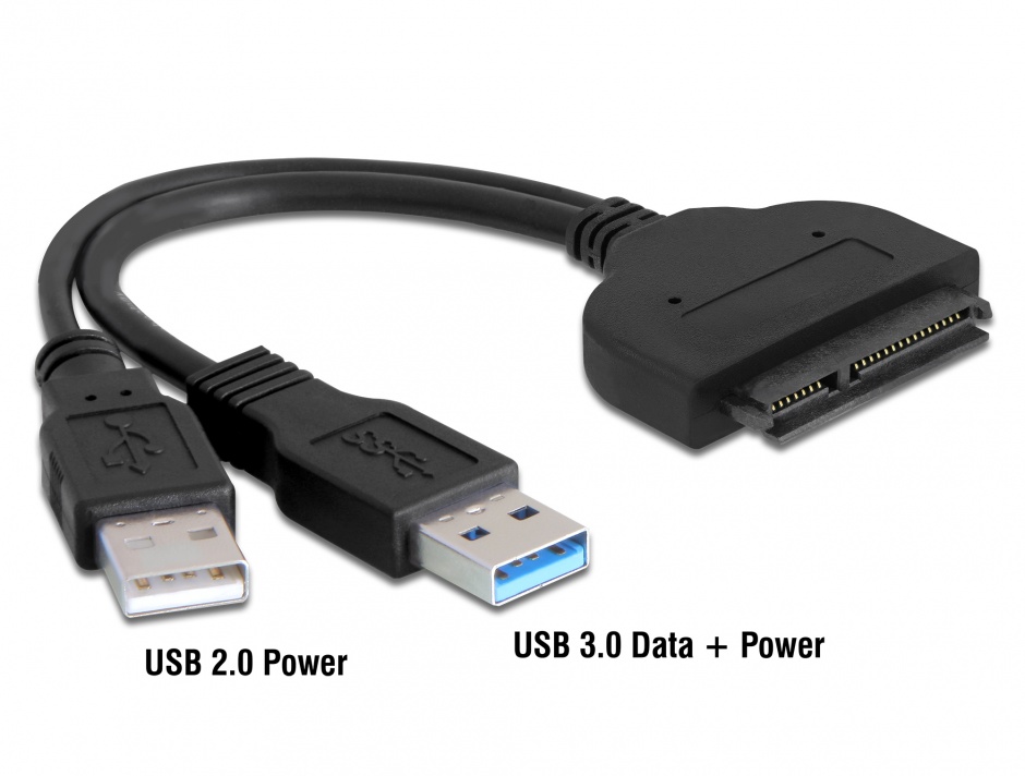 Imagine Adaptor USB 3.0 la SATA 22 pini 2.5" HDD/SSD, Delock 61883