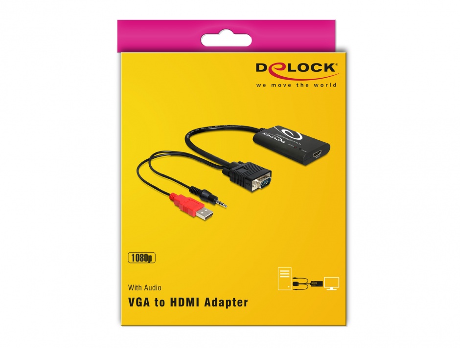 Imagine Convertor VGA la HDMI cu Audio, Delock 62408 