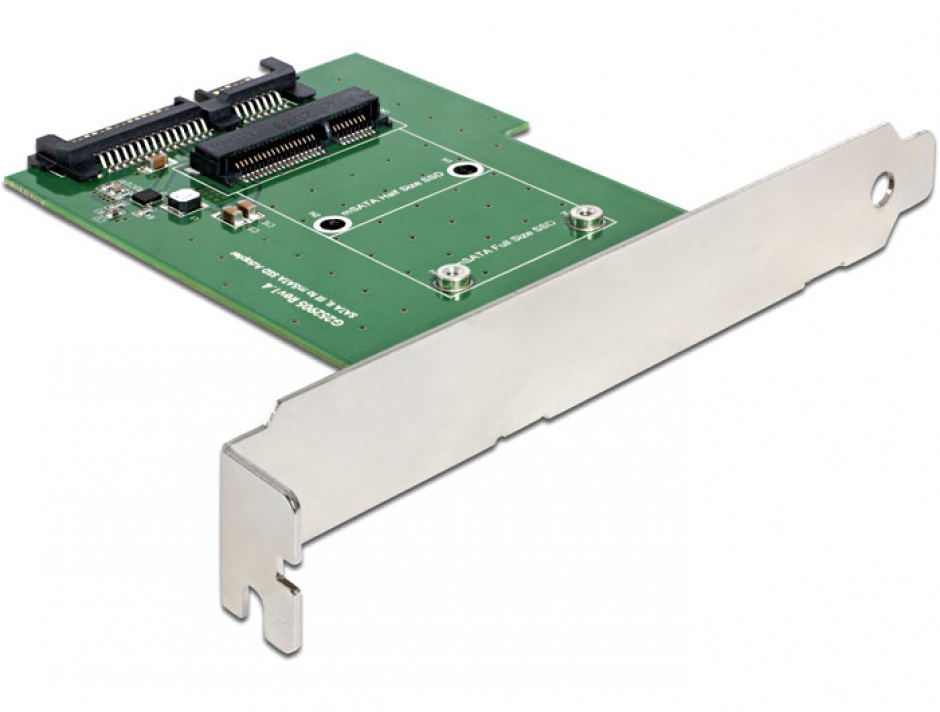 Imagine Convertor SATA 22 pini la mSATA cu bracket, Delock 62433