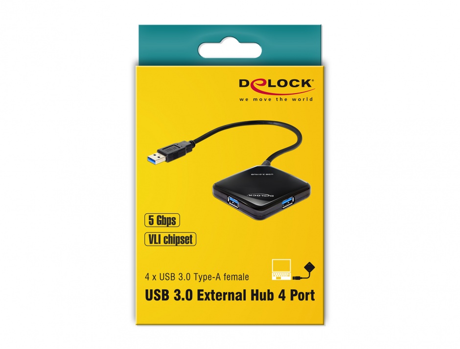 Imagine HUB extern 4 porturi USB 3.0, Delock 62485