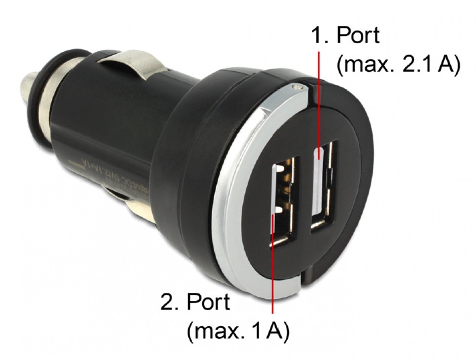 Imagine Incarcator auto 2 x USB 3A, Navilock 62515
