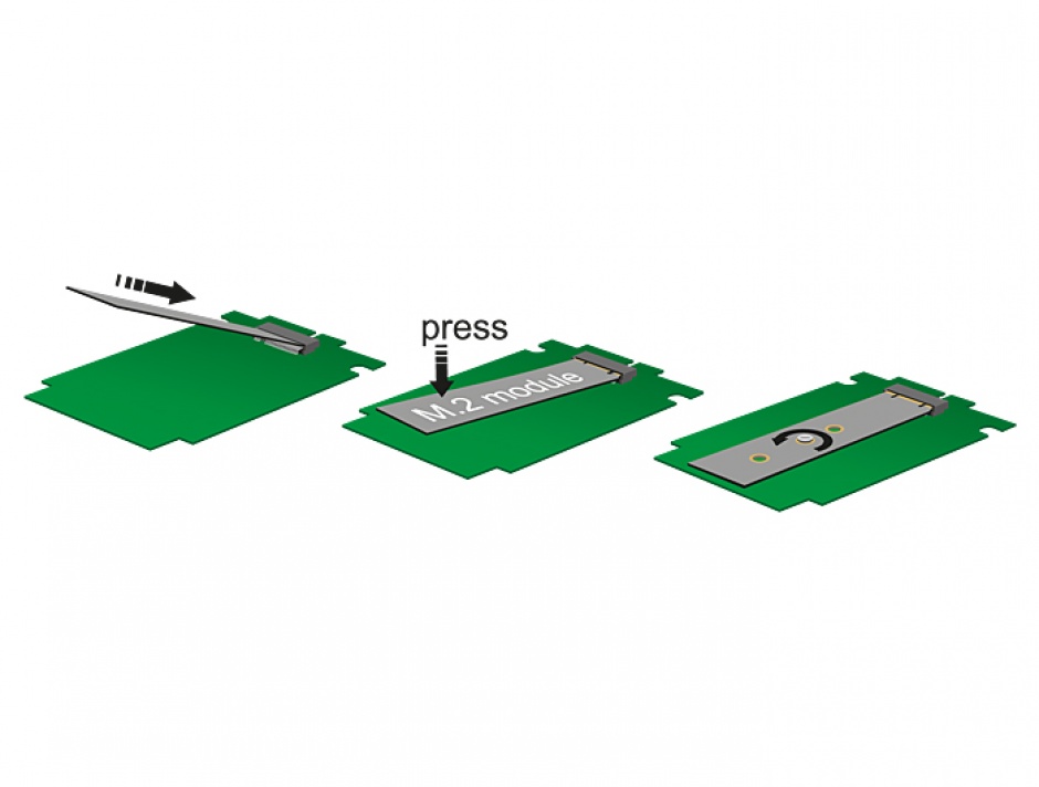 Imagine Convertor 4 x SATA 7 pini la 4 x M.2 NGFF, Delock 62574