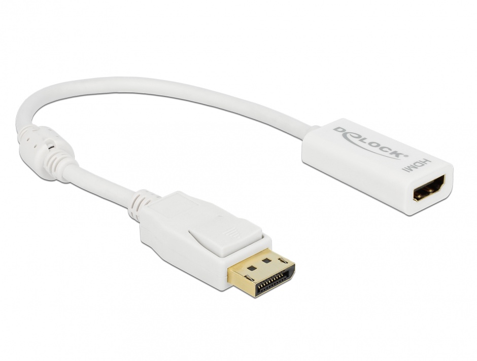 Imagine Adaptor Displayport la HDMI T-M 1.2 4K Pasiv Alb, Delock 62610