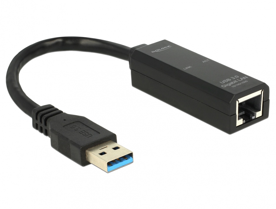 Imagine Adaptor USB 3.0 la Gigabit LAN 10/100/1000 Mb/s, Delock 62616