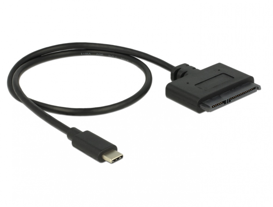 Imagine Adaptor USB tip C la SATA III 6 Gb/s 22 pini 2.5" HDD/SSD, Delock 62673