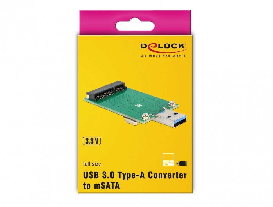 Imagine Convertor USB 3.0 la mSATA full size, Delock 62681