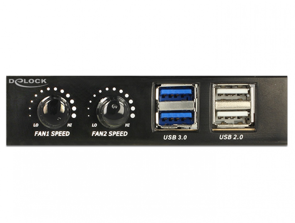 Imagine Front Panel 3.5" cu 2 x USB 3.0 + 2 x USB 2.0 fan control, Delock 62685
