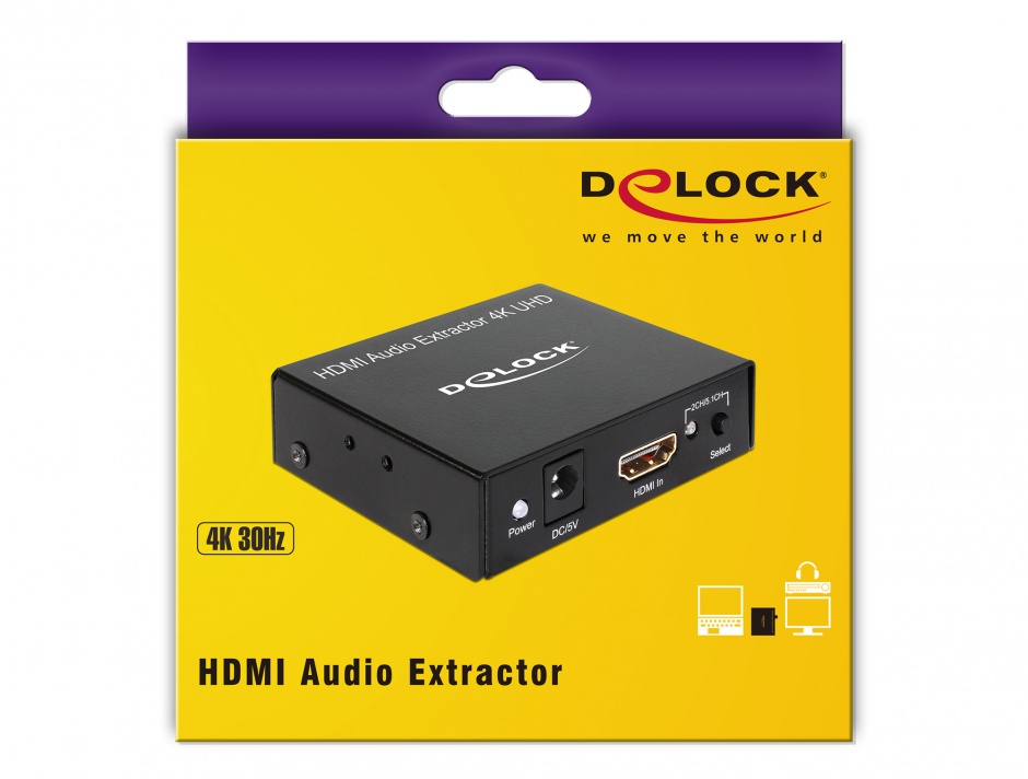 Imagine Extractor audio HDMI Stereo / 5.1 Channel 4K, Delock 62692