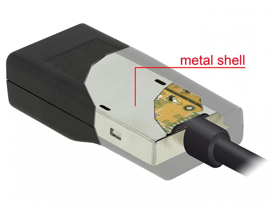 Imagine Adaptor USB tip C la Displayport (DP Alt Mode) 4K 60 Hz T-M Negru, Delock 62748