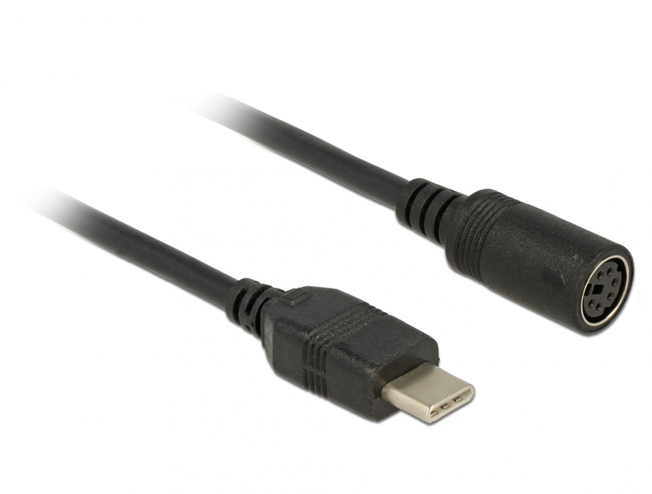 Imagine Cablu MD6 socket serial la USB tip C 2.0 52cm, Navilock 62879