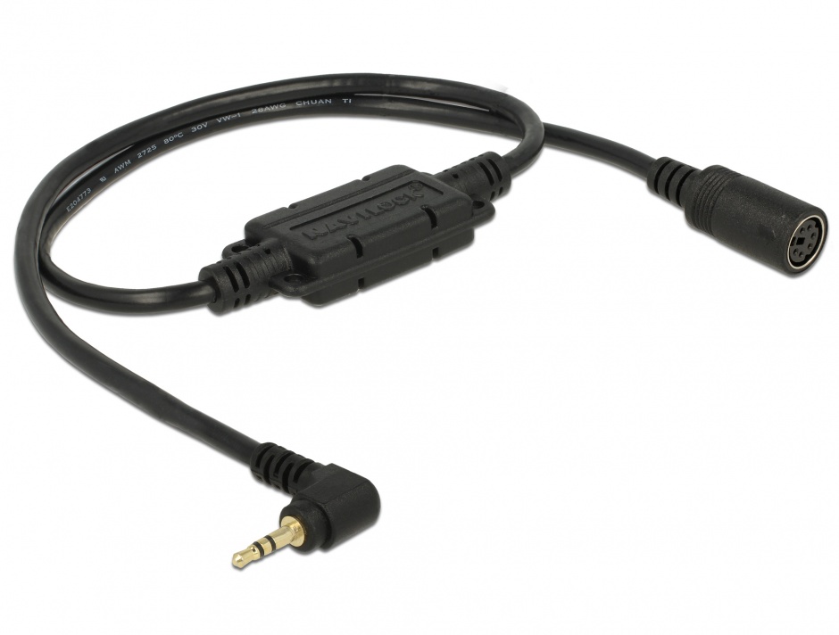 Imagine Cablu MD6 socket serial la jack 2.5 mm 3 pini 90° TTL (5 V) 52cm, Navilock 62886