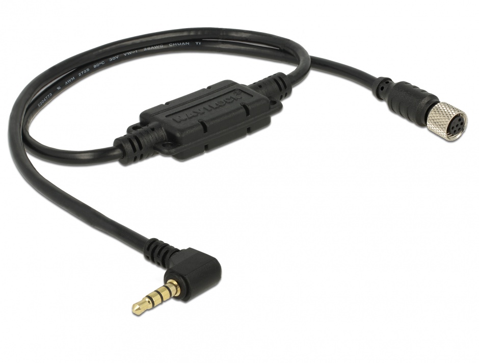 Imagine Cablu M8 waterproof la jack 3.5 mm 4 pini 90° TTL (5 V), Navilock 62887