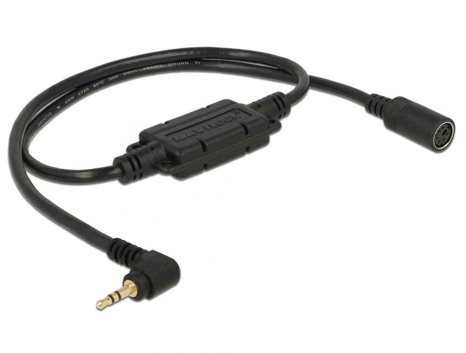 Imagine Cablu MD6 socket serial la jack 2.5 mm 3 pini 90° LVTTL (3.3 V) 52cm, Navilock 62923