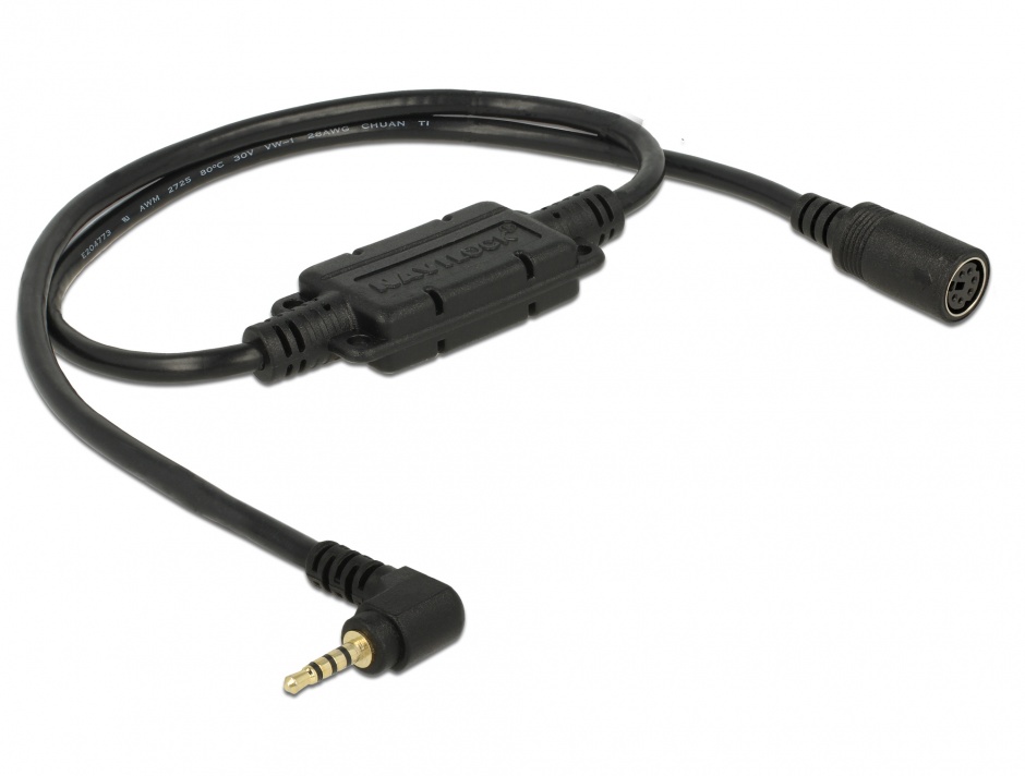Imagine Cablu MD6 socket serial la jack 2.5 mm 4 pini 90° LVTTL (3.3 V) 52cm, Navilock 62924