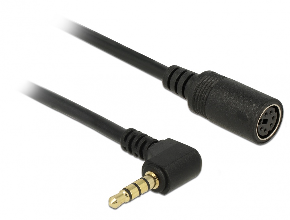 Imagine Cablu MD6 socket serial la jack 3.5 mm 4 pini 90° LVTTL (3.3 V) 52cm, Navilock 62926