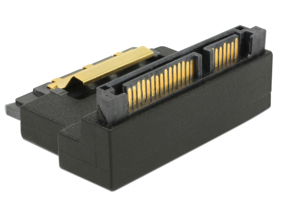 Imagine Adaptor SATA 22 pini T-M unghi 90 grade sus, Delock 63944