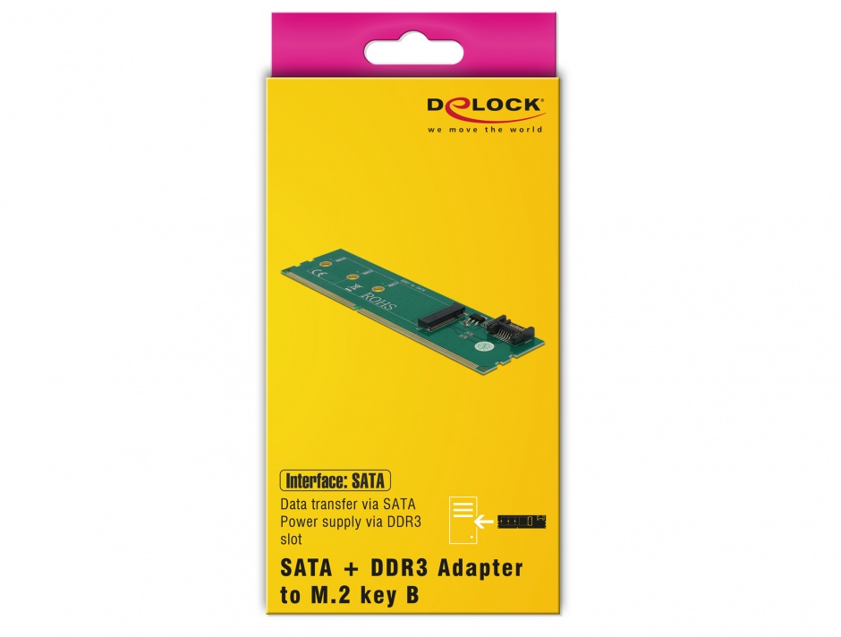 Imagine Adaptor SATA + DDR3 la M.2 key B, Delock 63960