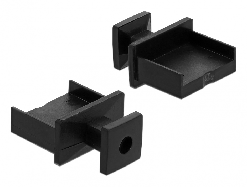 Imagine Protectie impotriva prafului pentru conector USB-A mama cu prindere Negru set 10 buc, Delock 64009