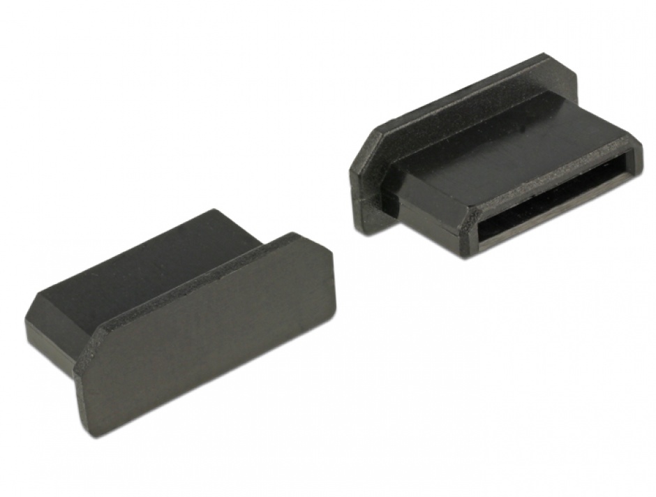 Imagine Protectie impotriva prafului pentru conector mini HDMI-C mama Negru set 10 buc, Delock 64028