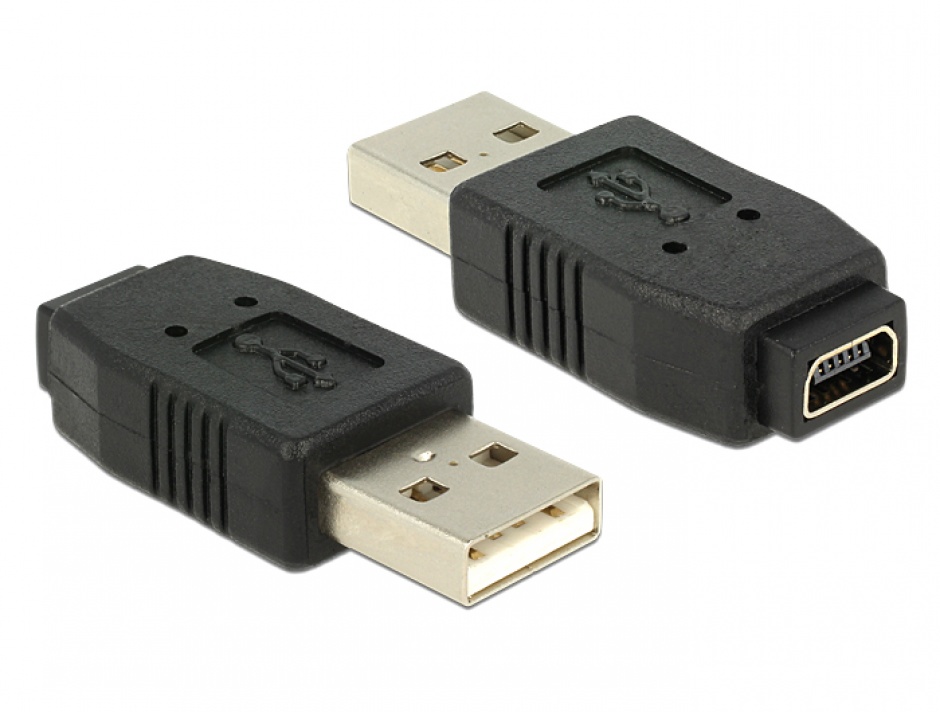 Imagine Adaptor mini USB 5 pini la USB A M - T, Delock 65094