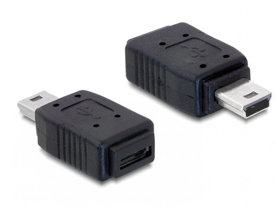 Imagine Adaptor mini USB la micro-B USB T-M, Delock 65155