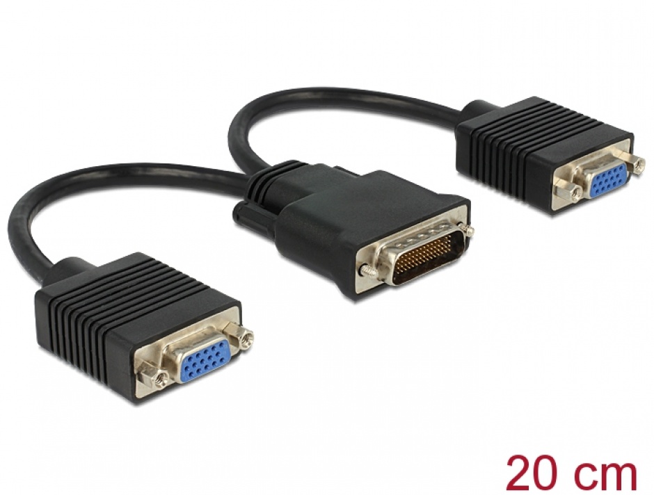Imagine Cablu spliter DMS-59 la 2 x VGA T-M, Delock 65282