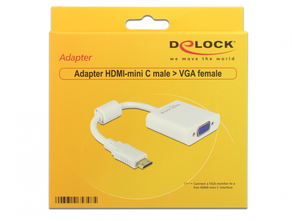 Imagine Adaptor mini HDMI C la VGA Alb T-M, Delock 65348