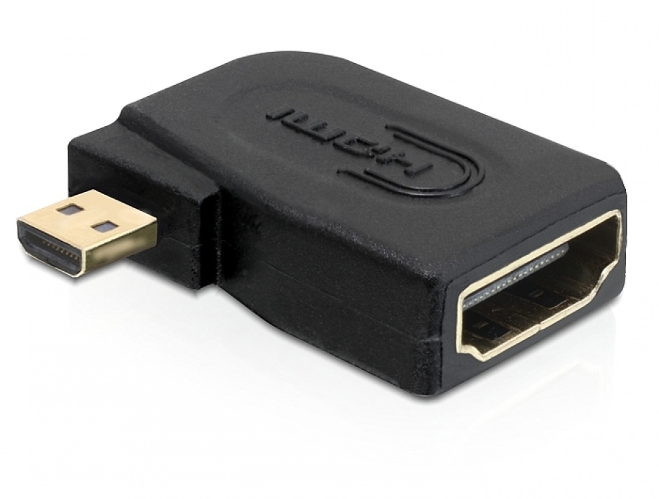 Imagine Adaptor HDMI la micro HDMI D T-M v1.4 in unghi, Delock 65352